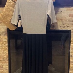 NWTS LuLaRoe Gray & Black Nicole Dress Size XS